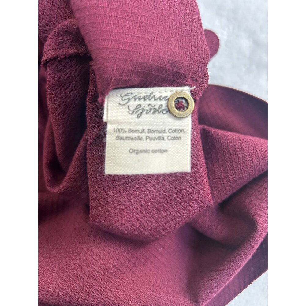 Gudrun Sjödén Womens Benedita Woven Dress Organic Cotton Large Burgundy New $104 - Picture 5 of 9